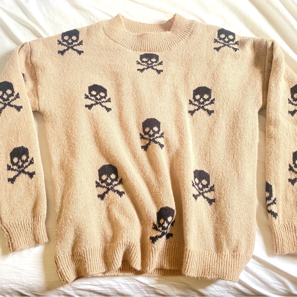 Skull Sweater - Junior size medium (fits loose up to women’s size 6)